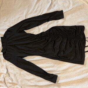 Mini black choker dress with open back